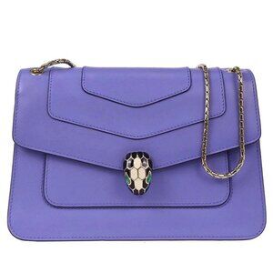 Bvlgari Purple Leather Serpenti Forever Shoulder Bag 154352